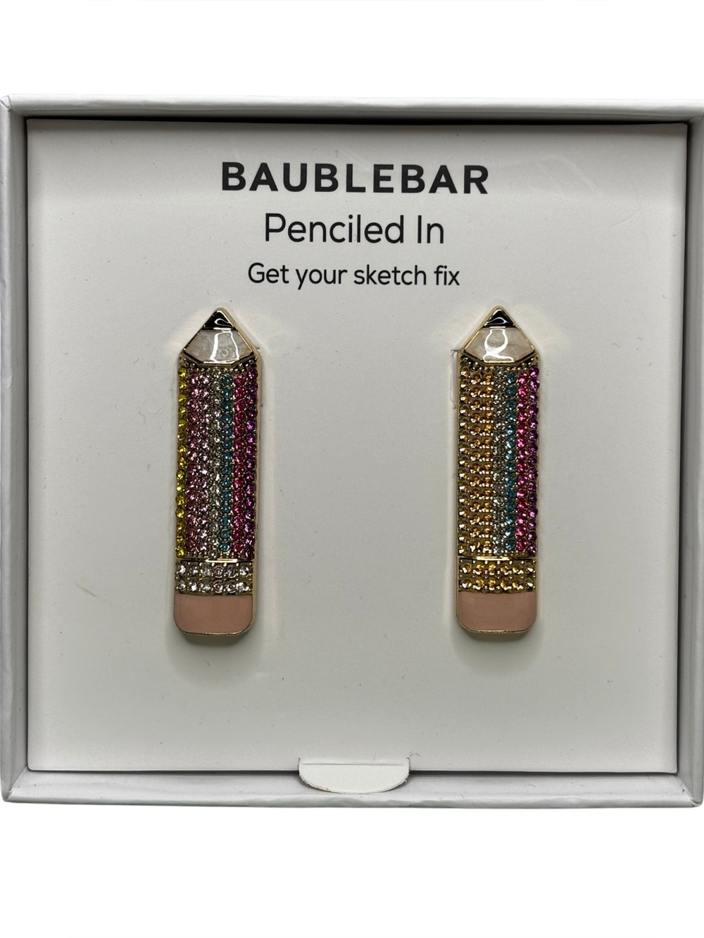 Baublebar Penciled In Multicolor Rhinestone Earrings